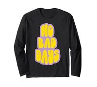 No Bad Retro Days Giallo Viola Groovy Citazione Estetica Maglia a Manica