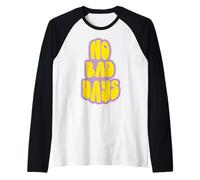 No Bad Retro Days Giallo Viola Groovy Citazione Estetica Maglia con Maniche Raglan