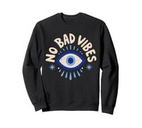 No Bad Vibes Evil Eye Retro Boho Spirituale Positivo Felpa