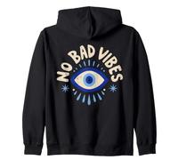 No Bad Vibes Evil Eye Retro Boho Spirituale Positivo Felpa con Cappuccio
