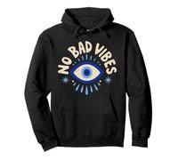 No Bad Vibes Evil Eye Retro Boho Spirituale Positivo Felpa con Cappuccio