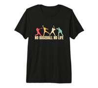 No Baseball No Life Funny Baseball Maglietta Premium
