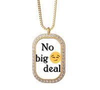 no big deal espressione collana pendente diamante cristallo gioielli d'oro