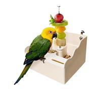 No Bird Cage Feeder With Fruit Vegetable Holder - ABS Automatic Parrot Feeder For Small Birds - Canary Conure Cockatiel Lovebird Cage Accessory
