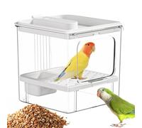 No Bird Feeder - Clear Acrylic Semi Enclosed Seed Catcher | Automatic Splash Proof Feeder Box | Transparent Cage Water Food Dispenser Container For Parakeet Cockatiel Lovebird Canary