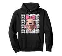 No Bloblem Blobfish Divertente Pesce Ragazza Mamma Coquette Bow Felpa con Cappuccio