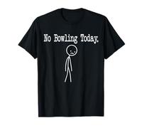 No Bowling Today Divertente Mood Joke Minimal Line Art Maglietta