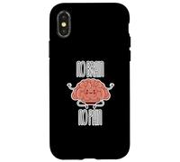 No Brain No Pain Yoga Cervello Cartone animato Divertente Dichiarazione Scherzo Custodia per iPhone X/XS