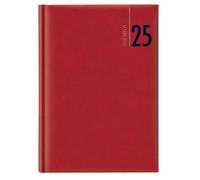 No Brand - 9111XMT08 - Agenda giornaliera 2026 - copertina in carta imbottita - 17 x 24 cm - rosso - 98529 - Conf. da 1 Pz. - 9111XMT08