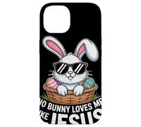 No Bunny Loves Me Like Jesus Coniglietto Pasquale Fede Custodia per iPhone 14