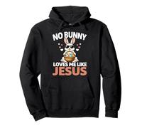 No Bunny Loves Me Like Jesus Pasqua Coniglio Celebrazione Felpa con Cappuccio