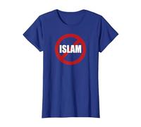 No Camicia Islam Maglietta, Donna, Blu Reale, M