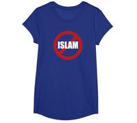 No Camicia Islam Maglietta, Ragazze, Blu Reale, L