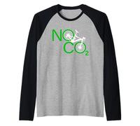 No CO2 Pedalare Contro Il Cambiamento Climatico Energia Maglia con Maniche Raglan