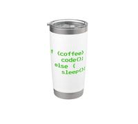 No Coffee No Code Sviluppatore Informatico Programmatore Bicchiere termico in acciaio inox doppia parete