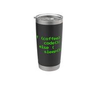 No Coffee No Code Sviluppatore Informatico Programmatore Bicchiere termico in acciaio inox doppia parete