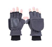 (No.d)Women men winter polar fleece half finger flip gloves double layer thicken touch screen fingerless convertible mittens wrist war