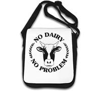 No Dairy No Problem Go Vegan Borsa A Tracolla Bianco