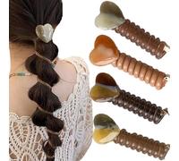 No Damage Soft Elastic Spiral Hair Ties,Elastic Spiral Hair Ties, Pearl Braided Telephone Wire Bands,Scrunchies Beaded Ponytail Holders, for Women Girl (4E)