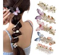 No Damage Soft Elastic Spiral Hair Ties,Elastic Spiral Hair Ties, Pearl Braided Telephone Wire Bands,Scrunchies Beaded Ponytail Holders, for Women Girl (5A)