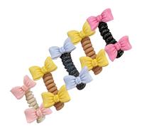 No Damage Soft Elastic Spiral Hair Ties - Professional Gentle Hold for Thick & Curly Hair, Women's No Dent Spiral Hair Bands, 5 Pack Elastic Reusable Ponytail Holders Comfy (FS-F)