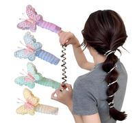 No Damage Soft Elastic Spiral Hair Ties, Spiral Elastic Hair Ties, Telephone Cord Hair Tie, Spirals Hairs Tie for Women, for Thick Hairs Ponytail Holder Accessories for Women Girls (F)