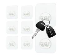 No Damage Wall Hooks - Heavy Duty Adhesive Hooks, 8 Piece Transparent Waterproof Sticky Wall Hook Set, Strong Load Bearing Key Holder Towel Hanger, Kitchen Bathroom Home Outdoor Door Organization