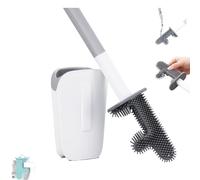 No Dead Corner Cactus Toilet Brush, Silicone Bristles Flexible Bowl Cleaners Brush And Holder Set, Long Non Slip Handle Stable Base For Bathroom (1Pcs)