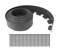 No Dig Landscape Edging Kit | 20cm Tall Wall Garden Border with 30 Stakes | PE Lawn Edging for Flower Beds/Grass/Tree Rings (10cm*5cm*10m)