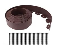 No Dig Landscape Edging Kit | 20cm Tall Wall Garden Border with 30 Stakes | PE Lawn Edging for Flower Beds/Grass/Tree Rings (10cm*5cm*10m)