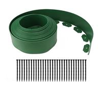 No Dig Landscape Edging Kit | 20cm Tall Wall Garden Border with 30 Stakes | PE Lawn Edging for Flower Beds/Grass/Tree Rings (10cm*5cm*10m)