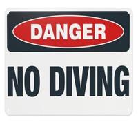 No Diving Prohibited Sign Aluminum Pool Decor 12x8 Inch | Non reflective matte finish ensures visibility from distance always