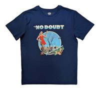No Doubt T Shirt Tragic Kingdom Band Logo Ufficiale Unisex Denim Blu L