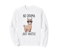 No Drama Just Hustle Llama Citazione Felpa
