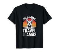 No Drama Just Llamas Retro Maglietta