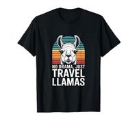No Drama Just Llamas Retro Maglietta