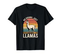 No Drama Just Llamas Retro Maglietta