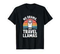 No Drama Just Llamas Retro Maglietta