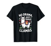 No Drama Just Llamas Retro Maglietta
