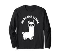 No Drama Llama Funny Chill Introverso Graphic Design Maglia a Manica