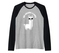 No Drama Llama Funny Chill Introverso Graphic Design Maglia con Maniche Raglan
