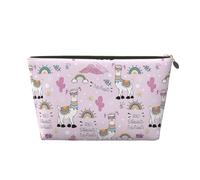 No Drama Llama Makeup Bag, Trousse Cosmetici Borsa da Viaggio Beauty Bag Make Up Bag per le donne, Borsa per il trucco in pelle, Borsa per il trucco Carino, Oro, Taglia unica