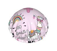 No Drama Llama Pattern Cuffia da a e Cuffia da Bagno per Donna,Cuffie da a Impermeabili Oversize Reversibili Grandi Progettate per Tutte Le Lunghezze di Capelli,Cuffia Elastica Riutilizzab