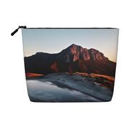 No Drama - Trousse per cosmetici da donna, organizer da viaggio portatile, con chiusura a zip, Montagna all'alba, Taglia unica