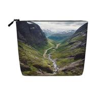 No Drama - Trousse per cosmetici da donna, organizer da viaggio portatile, con chiusura a zip, Norvegia Terrain, Taglia unica