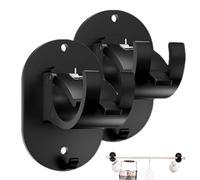 No Drill Curtains Rod Brackets, No Drilling Curtains Rod Hook Holder Brackets - Self-Adhesive Curtains Holder, Rod Holder Hooks, Curtains Rod Support Hanger for Bathroom Kitchen