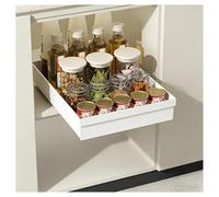 No Drill Pull Out Kitchen Der - Robusta porta scorrevole in acciaio con binari, facile da installare, salvaspazio, 30 x 43 x 6,5 cm, confezione da 1