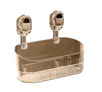 No-Drill Suction Rack - Shower Organizer Shelf, Corrugated Storage Holder | Powerful Drainable Container with Suction Cup for Bathroom, Kitchen, Shower Interior, Easy Install Wall Shelf for Daily