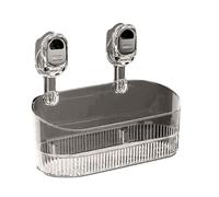 No-Drill Suction Rack - Shower Organizer Shelf, Corrugated Storage Holder | Powerful Drainable Container with Suction Cup for Bathroom, Kitchen, Shower Interior, Easy Install Wall Shelf for Daily