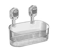 No Drill Suction Storage Box - Rustproof Removable Holder, Strong Vacuum Mount with Quick Release Cups for BathEssentials, RV Interior Setup, Inside Bathtub Access and Shower Soap Tile Hotel Room Use